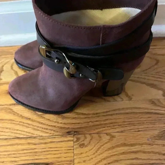 Jimmy Choo Burgundy Suede Ankle Boots Size 36 - Picture 5 of 9